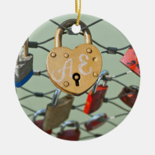Love Lock Keramisch Ornament