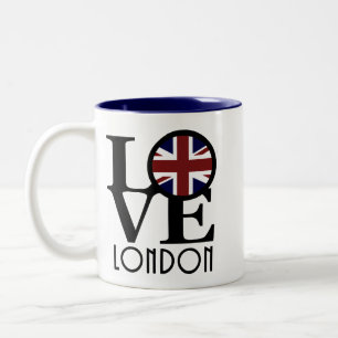 LOVE London 11oz (vlag van het Verenigd Koninkrijk Tweekleurige Koffiemok
