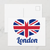 Love London | Hart-vormige Vlag van het VK/EU-vlag Briefkaart (Voorkant / Achterkant)