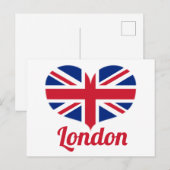 Love London | Hart-vormige Vlag van het VK/EU-vlag Briefkaart (Voorkant / Achterkant)