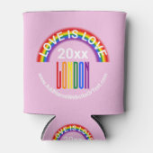 Love London Pride Gay Pride LGBT Rainbow Blikjeskoeler (Voorkant)