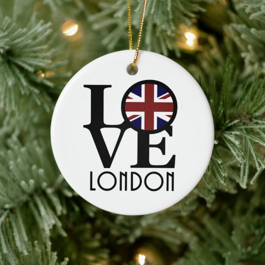 LOVE London (vlag van het Verenigd Koninkrijk) Keramisch Ornament (Boom)
