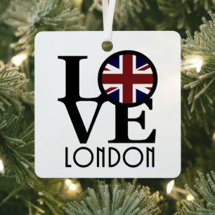 LOVE London (vlag van het Verenigd Koninkrijk) Metalen Ornament