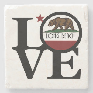 LOVE Long Beach Californië Stenen Onderzetter