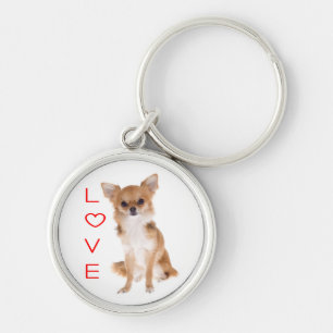 Love Long Hair Chihuahua Puppy Dog Sleutelhanger