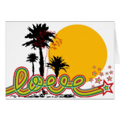 Love Loopy Script Tropical Palm Trees Silhouette (Voorkant Horizontaal)