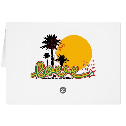 Love Loopy Script Tropical Palm Trees Silhouette (Achterkant Horizontaal)