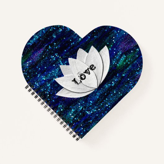 Love Lotus Flower Galaxy Heart Shape Notitieboek (Voorkant)