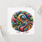 Love Louder Abstracte platte Kaart (Voorkant / Achterkant in situ)