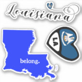 Love Louisiana, Sheet of Die Cut Stickers (Voorkant)