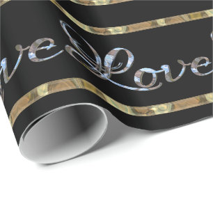 Love Love Elegant Designer Cadeaupapier