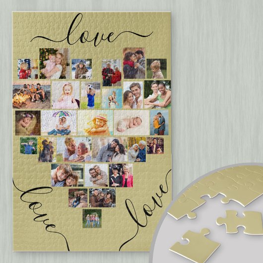 Love Love Heart Shaped Photo Collage Legpuzzel
