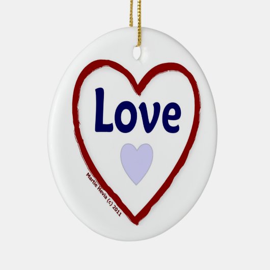 Love Love Keramisch Ornament (Rechts)