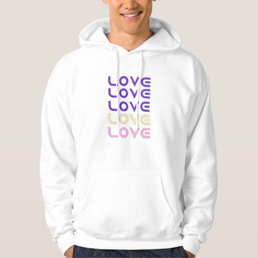 Love Love Love - Aftgender Pride Hoodie (Voorkant)