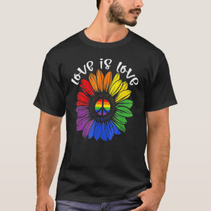 Love Love Love Daisy Lgbt Rainbow Gay T-shirt