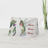 Love Love Love Hummingbird Valentijnsdag Kaart (Voorkant)