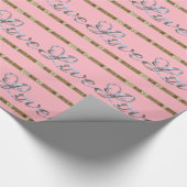 Love Love Love Pink Elegant Designer Cadeaupapier (Hoek)