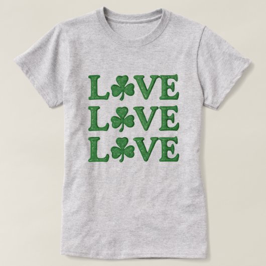 Love Love Love Shamrocks St Patrick's Day beroemd  T-shirt (Design voorkant)