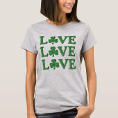 Love Love Love Shamrocks St Patrick's Day beroemd  T-shirt (Voorkant)