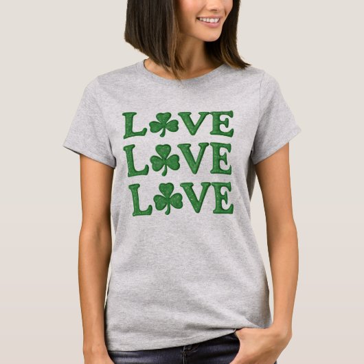Love Love Love Shamrocks St Patrick's Day beroemd  T-shirt (Voorkant)