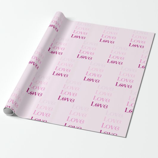 Love Love Love Wrapping Paper Cadeaupapier (Uitgerold)