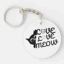 Love Love Meow Schattige Kattenliefhebber Sleutelh