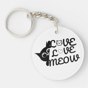 Love Love Meow Schattige Kattenliefhebber Sleutelh Sleutelhanger