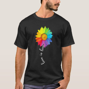 Love Love Rainbow Sunflower Lgbt Gay Lesbian Pr T-shirt