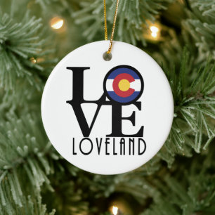 LOVE Loveland Colorado Keramisch Ornament