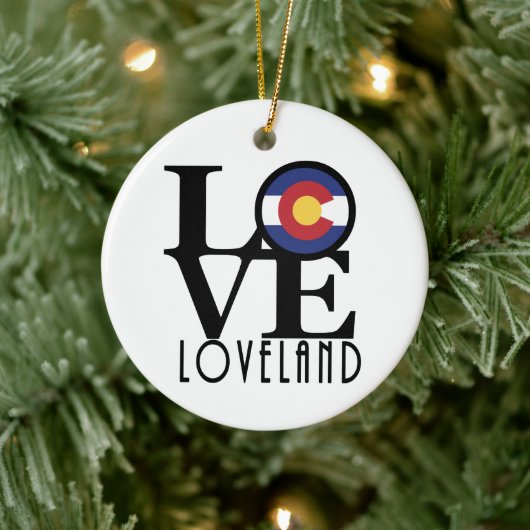 LOVE Loveland Colorado Keramisch Ornament (Boom)