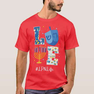 Love LPN Hanukkah Licensed Practical Nurse Chanuka T-shirt