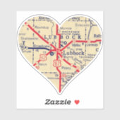 Love Lubbock TX kaart Sticker (Vel)