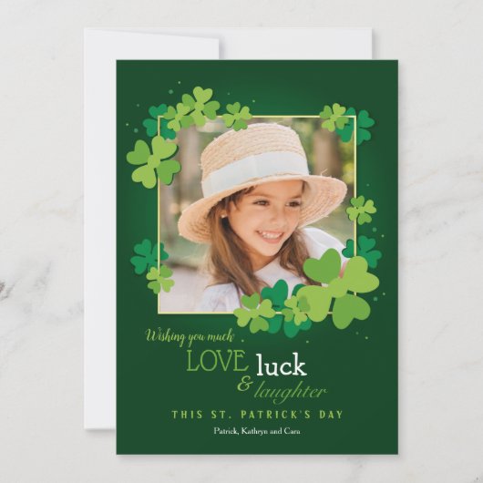Love Luck and Laughter St. Patrick's Day Kaart (Voorkant)