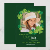 Love Luck en Laughter St. Patrick's Day Card Feestdagenkaart (Voorkant / Achterkant)