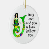 Love & Luck Irish Mermaid Keramisch Ornament (Rechts)