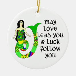 Love & Luck Irish Mermaid Keramisch Ornament