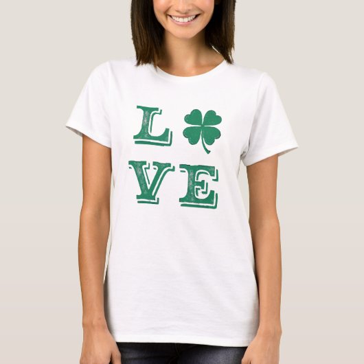 Love Lucky Clover  Schattige Irish Shamrock T-shirt (Voorkant)