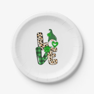LOVE Lunch Lady Gnome Funny St Patrick's Day Shamr Papieren Bordje