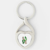 LOVE Lunch Lady Gnome Funny St Patrick's Day Shamr Sleutelhanger (Voorkant)
