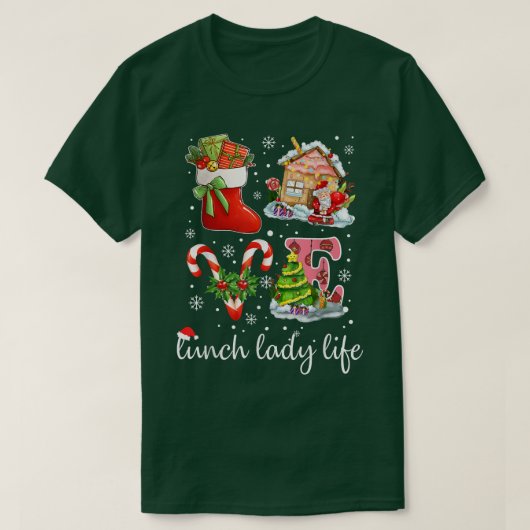 Love Lunch Lady Life & Cafeteria Snowflake Christm T-shirt (Design voorkant)