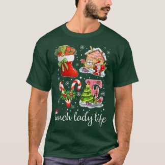 Love Lunch Lady Life & Cafeteria Snowflake Christm T-shirt