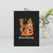 Love Lunch Lady Thanksgiving Leopard Gnome Pie Wom Kaart (Staand voorkant)