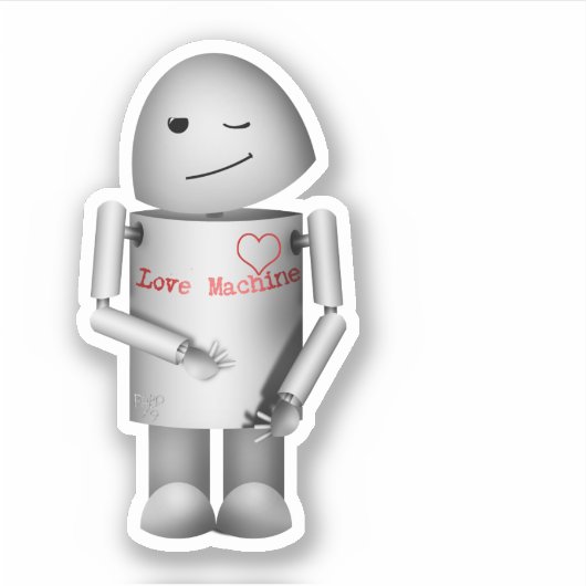 Love Machine Valentine Sticker (Voorkant)