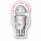 Love Machine Valentine Sticker (Voorkant)