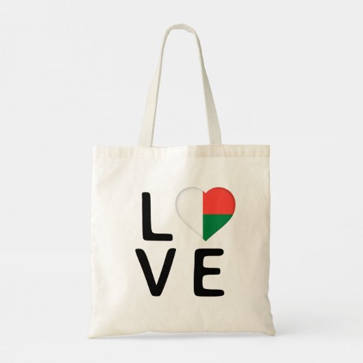 Love - Madagascar Flag Tote Bag (Achterkant)