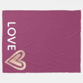 Love Magenta Blush Pink Heart Fleece Deken (Voorkant (Horizontaal))