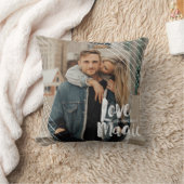 Love Magic | Modern Grunge Chalk Photo Overlay Kussen (Deken)