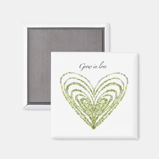 Love Magnet with green hart (Voorkant / Achterkant)