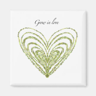 Love Magnet with green hart
