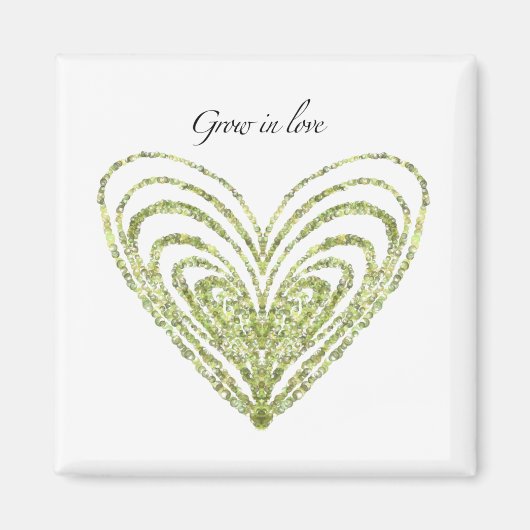Love Magnet with green hart (Voorkant)